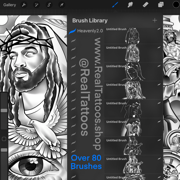 Heavenly 2.0 — Religious Procreate Tattoo Brush Set
